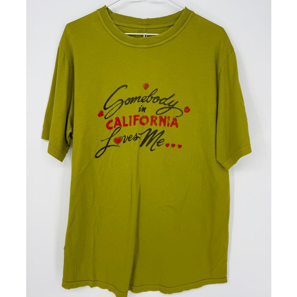 Nwt Raquel Allegra Somebody in California Loves Me T-Shirt Tee Green 2 M Medium
